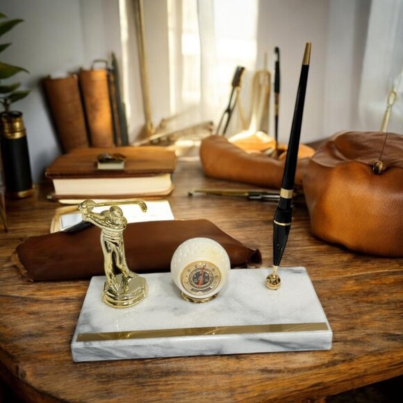 Vintage Golf desk pen holder & Thermometer set - Picture 10 of 10